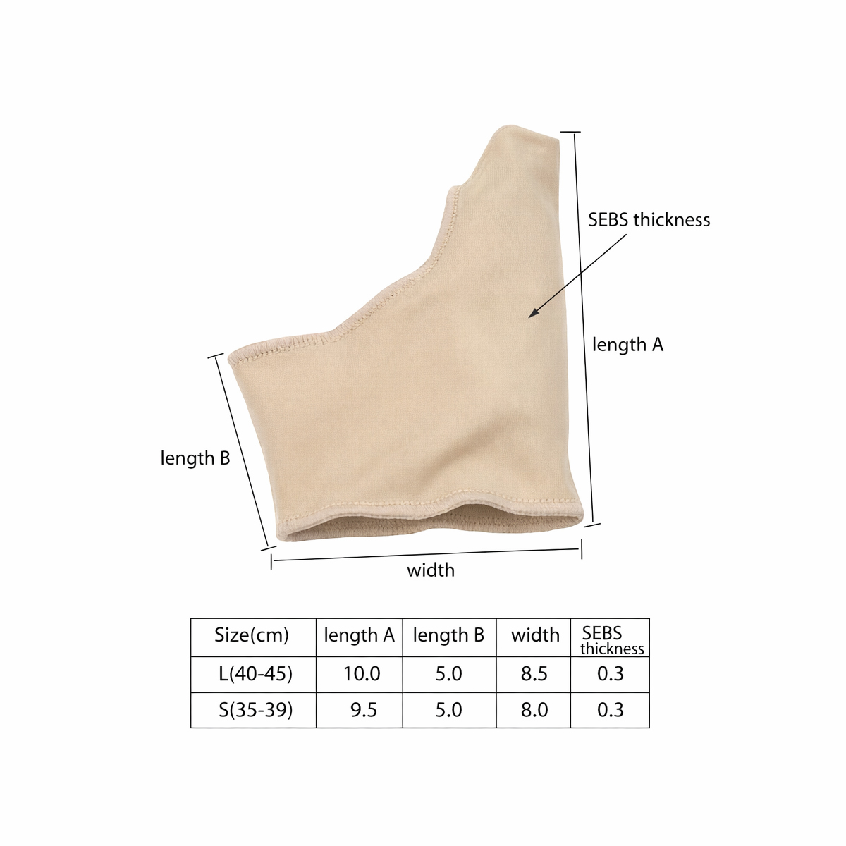 Hallux valgus skydd - 2 st - Strumpa som ger skydd