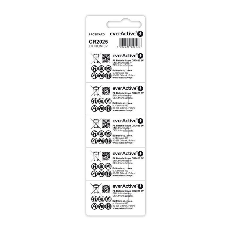 everActive CR2025 5-pack
